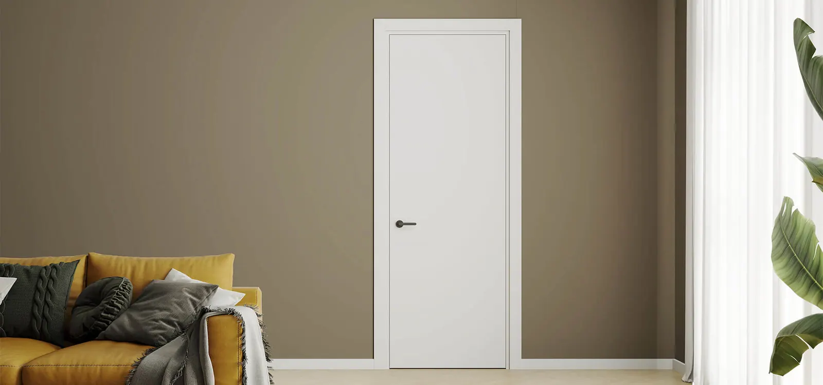 Puerta de intercomunicaci&oacute;n instalada en interior residencial.